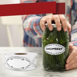 150Pcs Oval Canning Labels Blank Stickers for Food Containers Jars Kitchen Restaurant Storage Organization, Can Write, 1' X 2.25
