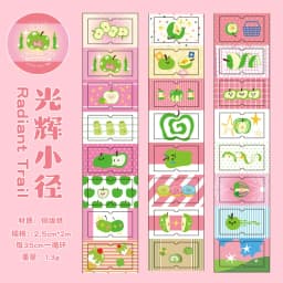 25mm * 2m/roll Apple Fantasy series Kawaii die cut label stickers DIY scrapbook decoration diary Junk Journal aesthetic stickers