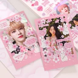SKYSONIC Cute Angora Korean Journal Stickers DIY Decor Scrapbooking Materials Stationery Postcards Sticker Stationery Supplies