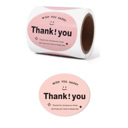 120Pcs Simple Oval Thank You Seal Sticker Cake Bakery Baking Gift Stickers for Homemade Packaging Decoration Label