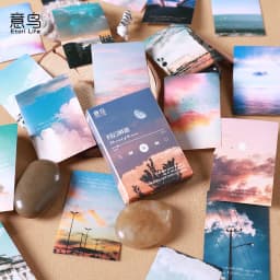 45Pcs/Box Purple Series Aesthetic Stickers for Children Decorative Squared Paper Diary & Stationery Sticker Set for Journals
