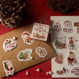 45 Pcs Kawaii Merry Christmas Stationery Stickers Set for Scrapbooking DIY Craft Mobile Diary Decoration