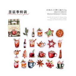 45 Pcs Kawaii Merry Christmas Stationery Stickers Set for Scrapbooking DIY Craft Mobile Diary Decoration