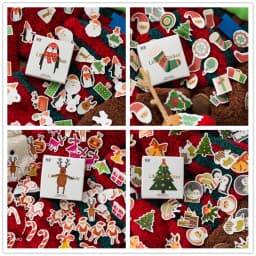 45 Pcs Kawaii Merry Christmas Stationery Stickers Set for Scrapbooking DIY Craft Mobile Diary Decoration