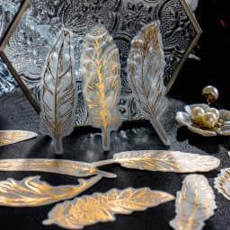 40Pcs Golden Stickers Foil Material Gold Bronzing Flower Rose Paper Decorative Star Cards Scrapbooking 134*80MM