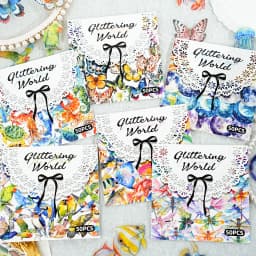 50pcs/1lot Kawaii Scrapbook Stickers Colorful World Junk Journal Gold Planner Stationery Sticker Planner Decorative