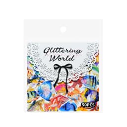 50pcs/1lot Kawaii Scrapbook Stickers Colorful World Junk Journal Gold Planner Stationery Sticker Planner Decorative