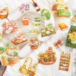 20pcs/1lot Kawaii Scrapbook Stickers barbaric growth Junk Journal Gold Planner Stationery Sticker Planner Decorative