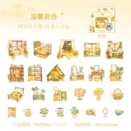 20pcs/1lot Kawaii Scrapbook Stickers barbaric growth Junk Journal Gold Planner Stationery Sticker Planner Decorative