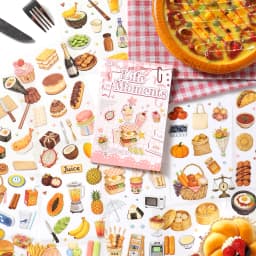Journal GO 20sheets Mini Watercolor Life Sticker Book Daily Food Home & Music Decal for Journaling Planner Craft & Scrapbooking