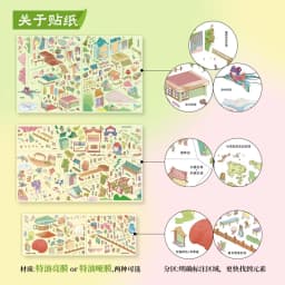 TIANZI 3D Cartoon Miniature Scene Stickers Collection Pocket House Stacking Stickers DIY Kawaii Handmade Scrapbook Decoration