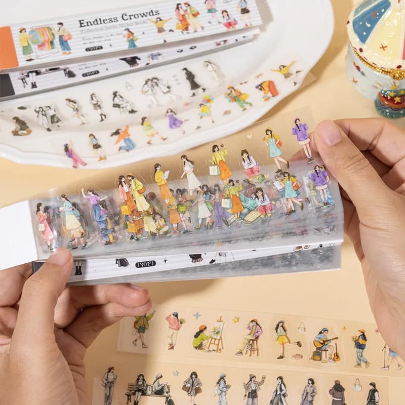 30pcs/lot Kawaii Stationery Stickers The vast sea of people Collection DIY Junk Journal Paper Planner Decorative stickers