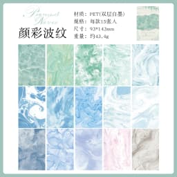 15pcs/1lot kawaii Stationery Sticker Tide marks on the paper junk journal Decorative Scrapbooking DIY Craft Sticker