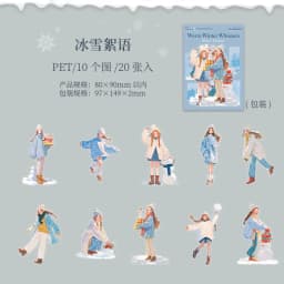 20pcs/lot Kawaii Scrapbook Stickers Winter Whispers DIY Journaling Scrapbooking Supplies Decorative Stationery Sticker