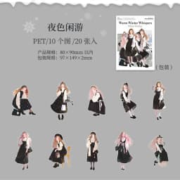 20pcs/lot Kawaii Scrapbook Stickers Winter Whispers DIY Journaling Scrapbooking Supplies Decorative Stationery Sticker