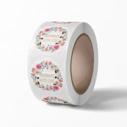 100-500pcs Flower Handmade with Love Stickers for Small Business Packaging Baking Label Envelope Seals Wedding Decor Stationery