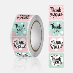 100-500pcs Flower Handmade with Love Stickers for Small Business Packaging Baking Label Envelope Seals Wedding Decor Stationery