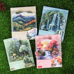 4Style 20Pcs/bag Paper and Ink Mountain Stream Series Sticker Pack for DIY Handbook Notebook Photo Frame Scrapbooking Decoration