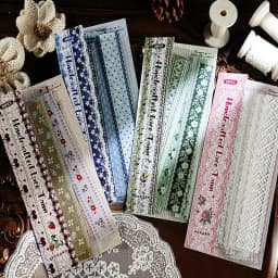Mr.Paper 30Pcs/Pack Handcrafted Lace Trim Series Vintage Lace & Floral PET Sticker Pack for Journal Scrapbook DIY Decor