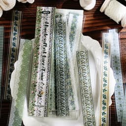 Mr.Paper 30Pcs/Pack Handcrafted Lace Trim Series Vintage Lace & Floral PET Sticker Pack for Journal Scrapbook DIY Decor
