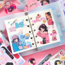 30 Pages Japanese Y2K Retro Cute Decorative Stickers Book Scrapbooking Phone Case DIY Journal Collage Material Sticker Gift