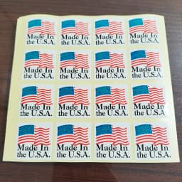 100pcs 25x25mm Made In the U.S.A Self-adhesive Paper Label Sticker With Gloss Lamination Products Origin Instruction Tag