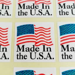 100pcs 25x25mm Made In the U.S.A Self-adhesive Paper Label Sticker With Gloss Lamination Products Origin Instruction Tag