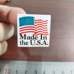 100pcs 25x25mm Made In the U.S.A Self-adhesive Paper Label Sticker With Gloss Lamination Products Origin Instruction Tag