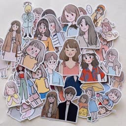 60pcs Korean Ins Hand-painted Stickers For Boys Girls Decorated With Waterproof Small Patterns For Girls' Daily Hand Account