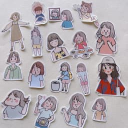 60pcs Korean Ins Hand-painted Stickers For Boys Girls Decorated With Waterproof Small Patterns For Girls' Daily Hand Account
