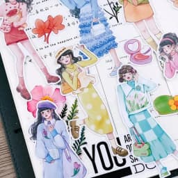 26PCS Girly Stickers: Sweet and Cute Characters for Journaling, Scrapbooking and DIY Crafts stationary planner