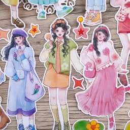 26PCS Girly Stickers: Sweet and Cute Characters for Journaling, Scrapbooking and DIY Crafts stationary planner