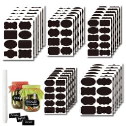 Haile 10-100pcs Waterproof Chalkboard Labels Spice Organizer Label for Household Kitchen Jars Blackboard Stickers With White Pen
