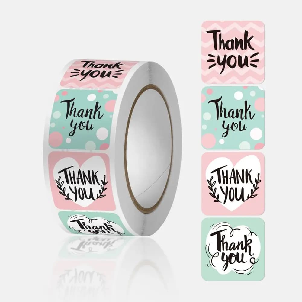 100-500Pcs Thank You Stickers 2.5cm Baking cake Packaging Envelope Sealing labels Small Business Decoration Wedding Stickers
