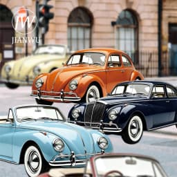 JIANWU Vintage Car Landscape Material Collage Scrapbooking Sticker Creative DIY Journal Stationery