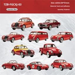 JIANWU Vintage Car Landscape Material Collage Scrapbooking Sticker Creative DIY Journal Stationery