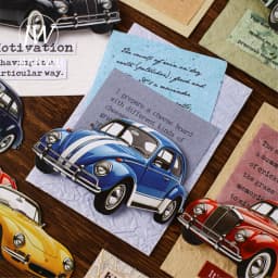 JIANWU Vintage Car Landscape Material Collage Scrapbooking Sticker Creative DIY Journal Stationery
