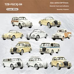 JIANWU Vintage Car Landscape Material Collage Scrapbooking Sticker Creative DIY Journal Stationery