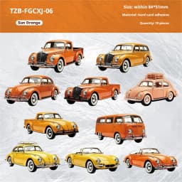 JIANWU Vintage Car Landscape Material Collage Scrapbooking Sticker Creative DIY Journal Stationery