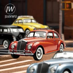 JIANWU Vintage Car Landscape Material Collage Scrapbooking Sticker Creative DIY Journal Stationery