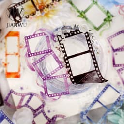 JIANWU Vintage Flower Butterfly Film Border Landscape Material Collage Scrapbooking PET Sticker Creative DIY Journal Stationery