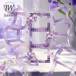 JIANWU Vintage Flower Butterfly Film Border Landscape Material Collage Scrapbooking PET Sticker Creative DIY Journal Stationery
