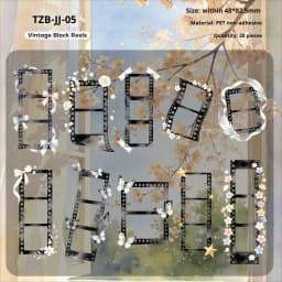 JIANWU Vintage Flower Butterfly Film Border Landscape Material Collage Scrapbooking PET Sticker Creative DIY Journal Stationery