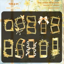 JIANWU Vintage Flower Butterfly Film Border Landscape Material Collage Scrapbooking PET Sticker Creative DIY Journal Stationery