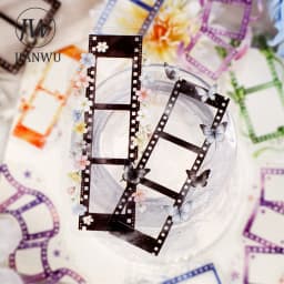 JIANWU Vintage Flower Butterfly Film Border Landscape Material Collage Scrapbooking PET Sticker Creative DIY Journal Stationery
