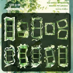 JIANWU Vintage Flower Butterfly Film Border Landscape Material Collage Scrapbooking PET Sticker Creative DIY Journal Stationery