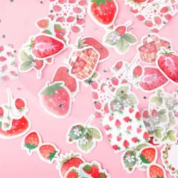 45 Pcs/box Strawberry Cheese Delicacy Food Journal Decorative Stationery Stickers Scrapbooking DIY Diary Album Stick Lable
