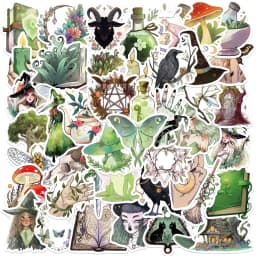 10/30/50PCS Kawaii Forest Witch Decoration Scrapbooking PVC Sticker Aesthetic Korean Stationery School Supplies