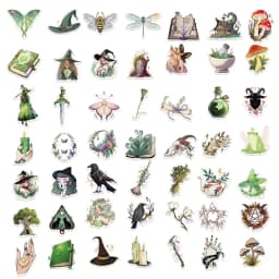 10/30/50PCS Kawaii Forest Witch Decoration Scrapbooking PVC Sticker Aesthetic Korean Stationery School Supplies