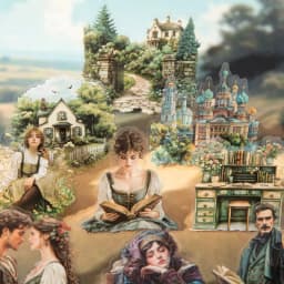 1pack/3pack Literary Story Series Classic Novel Scenery Stickers 20 Sheets with 6 Styles Perfect for Hand Account Decoration